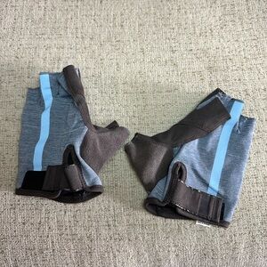 Men's Gray and Blue Fingerless Cycling Gloves Bike - Size L